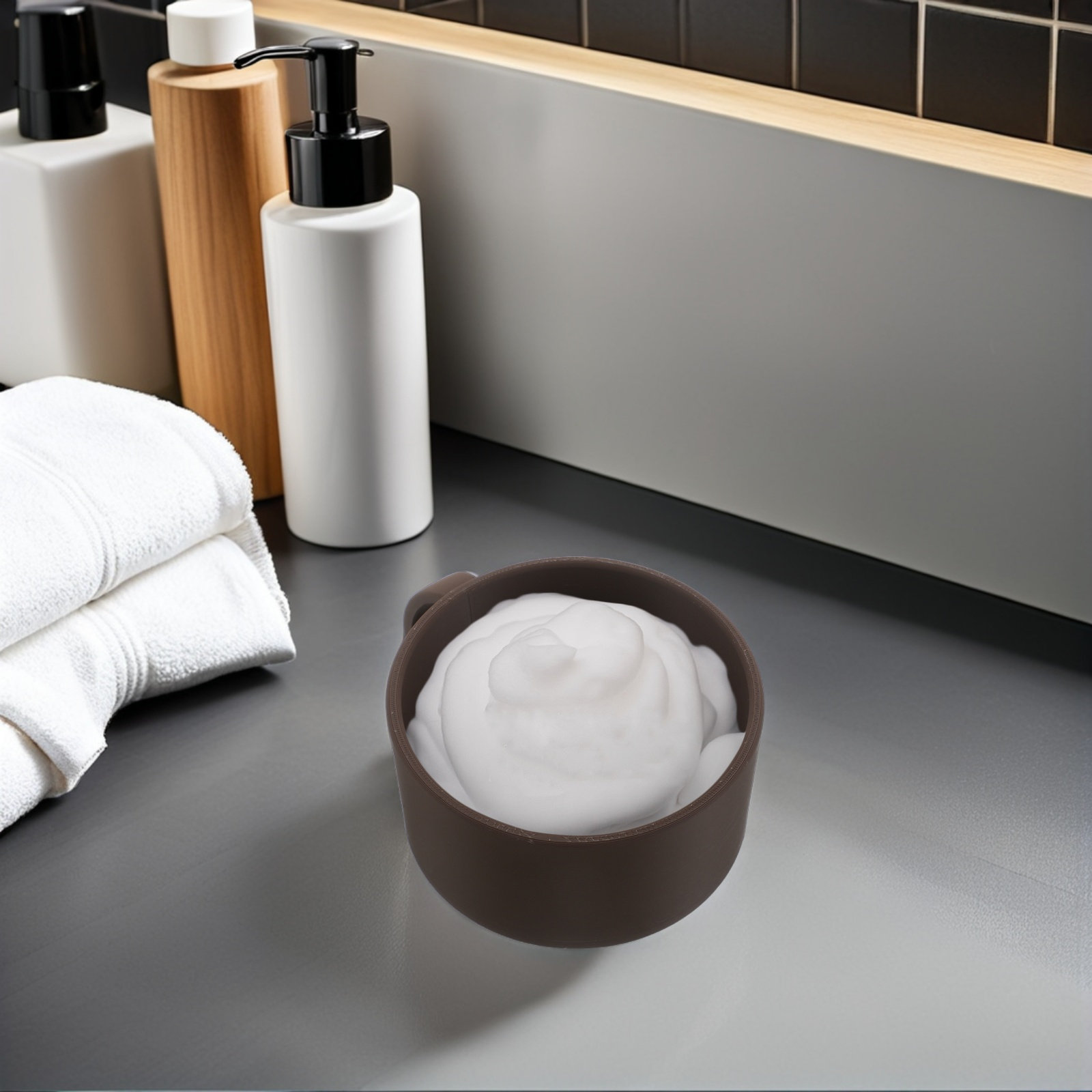 Men'S Grooming Razor - Shaving Bowl for Men Brown Wide