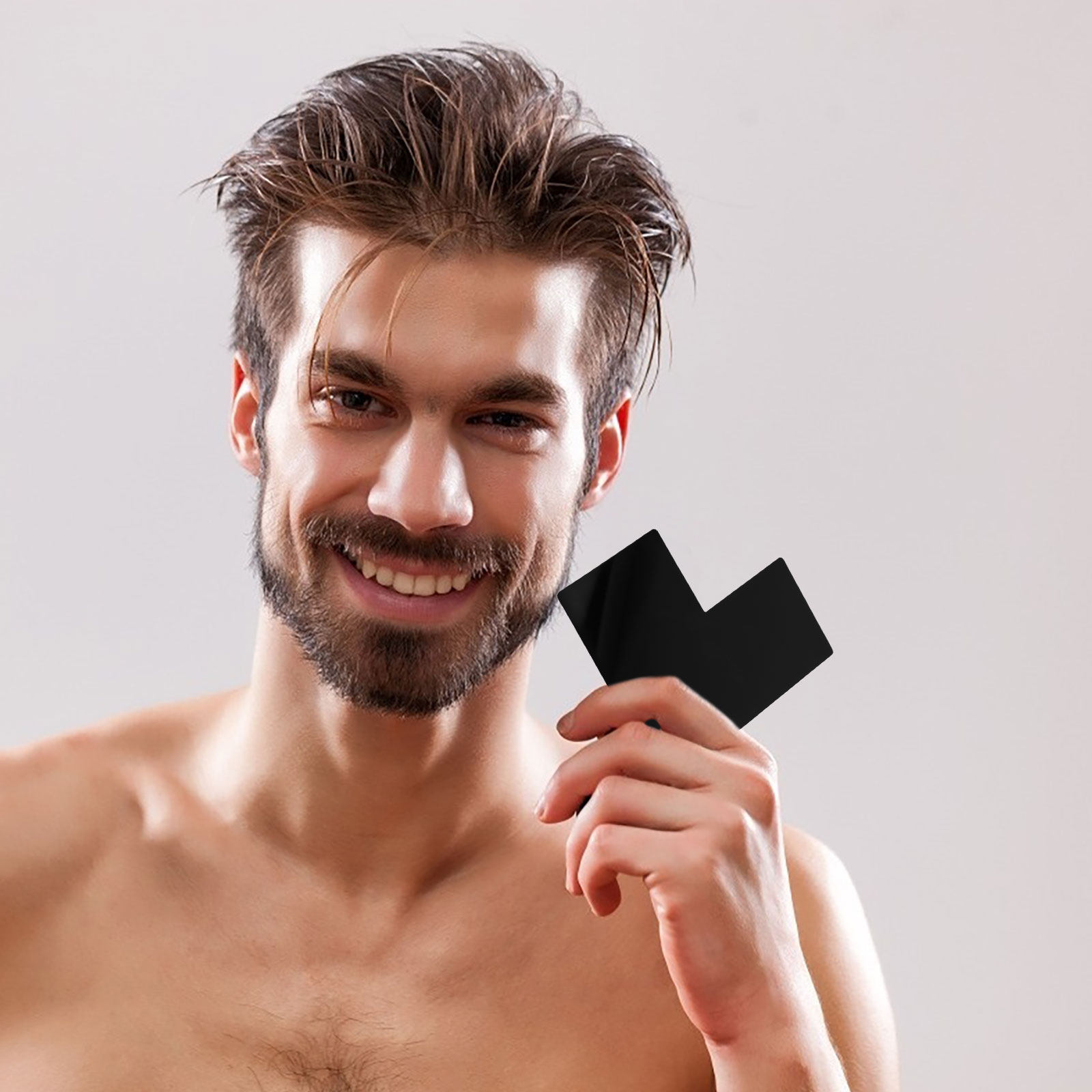 Men'S Grooming Guide - Beard Guide Template Barber Shaping Card