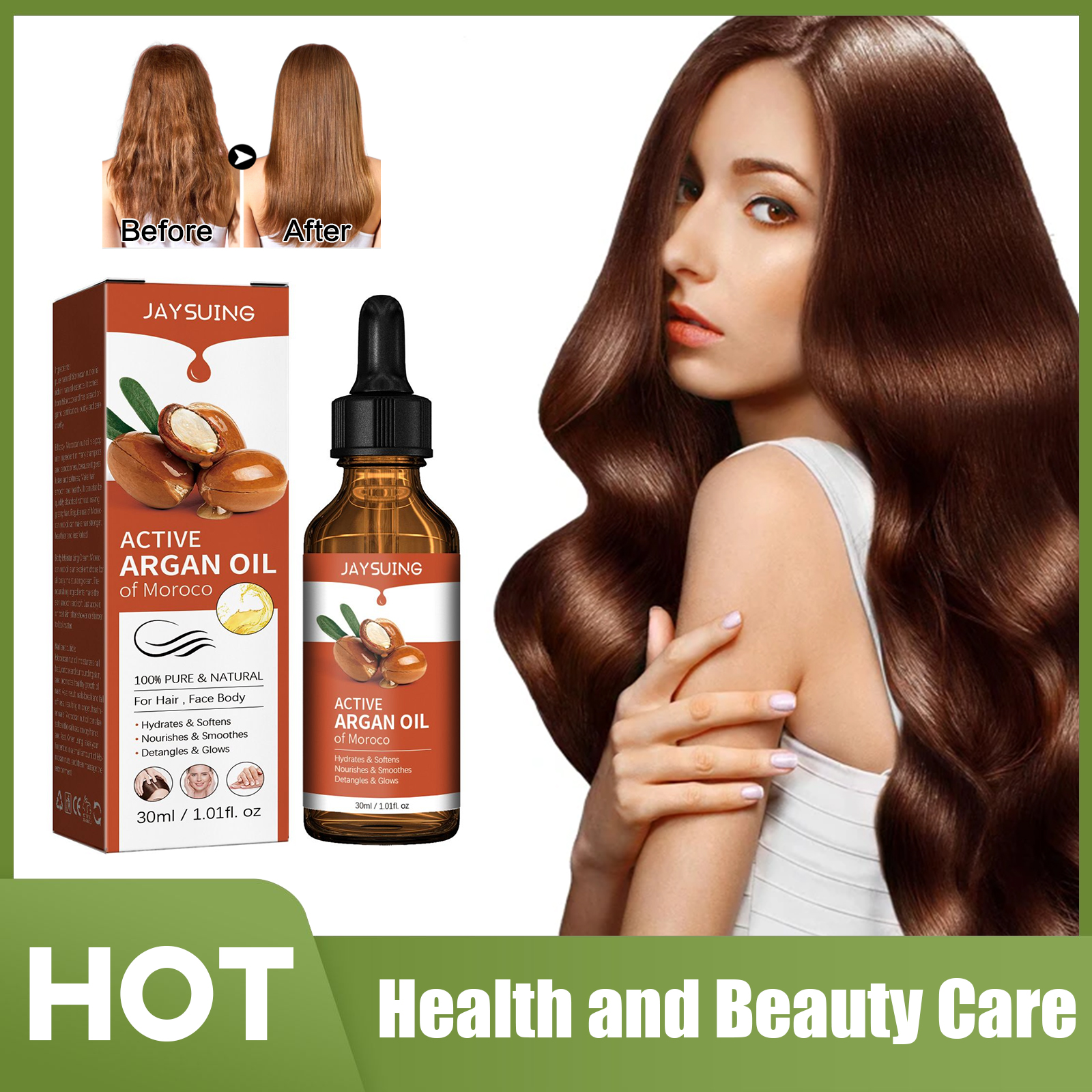 Ingrown Hair Serum - Argan Oil for Hair Treatment Smoothing