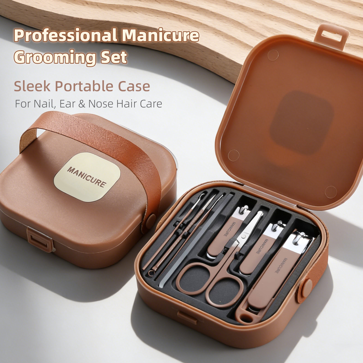 Mens Grooming Box - Nail Care Kit Anti-Splatter Manicure Set