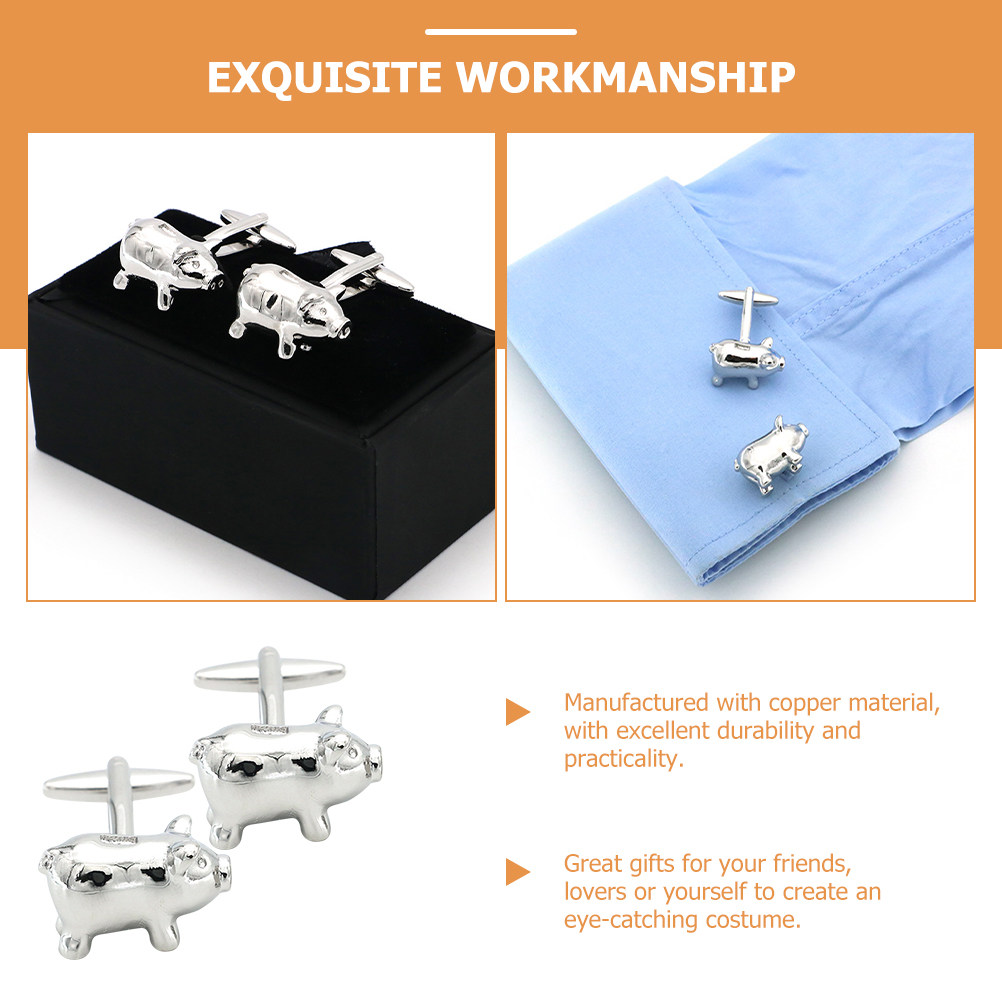 1Pair Pig Cufflinks Creative C - Mens Grooming Box review and price