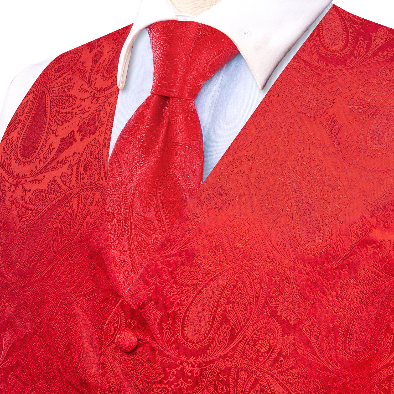 Bright Red Paisley Jacquard Wa - Mens Grooming Kit For Wedding review and price